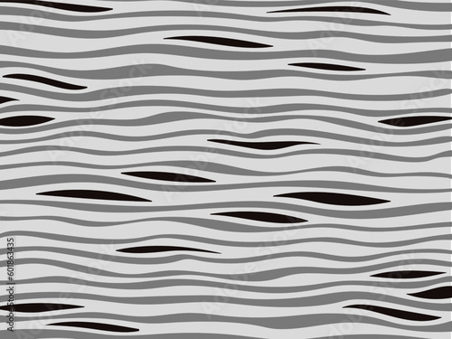 Vektorgrafik mit abstraktem wellenförmigen Muster in Grautönen.