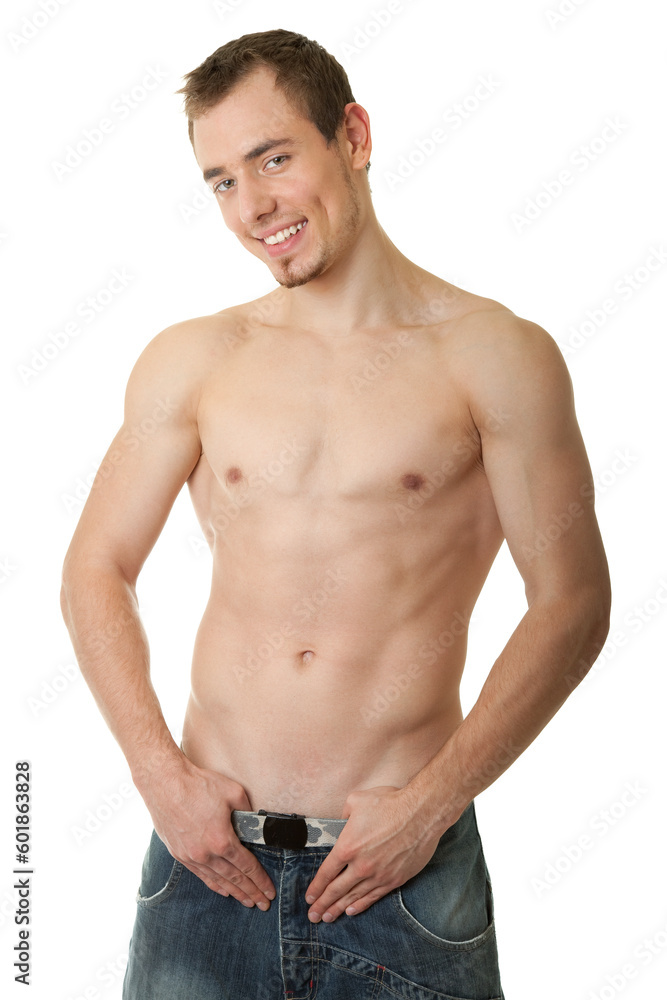 young man - sportsman with a bare torso young man - sportsman with a bare torso