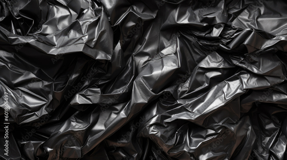 plastic texture materials crumpled dark, polyethylene black trash bag texture, generative ai plastic texture materials crumpled dark, polyethylene black trash bag texture, generative ai