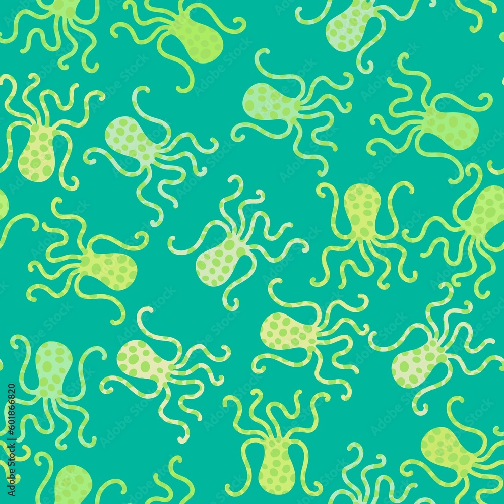 Fototapeta premium Summer animals seamless octopus pattern for wrapping paper and kids clothes print and fabrics and linens