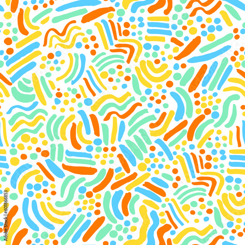 Colorful stripes dots and doodle