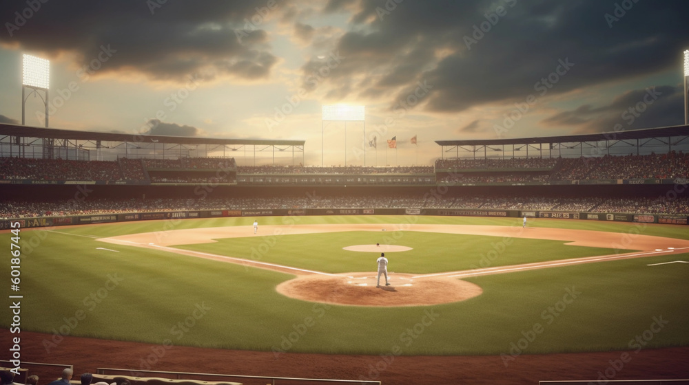 Baseball stadium at night Baseball stadium at night