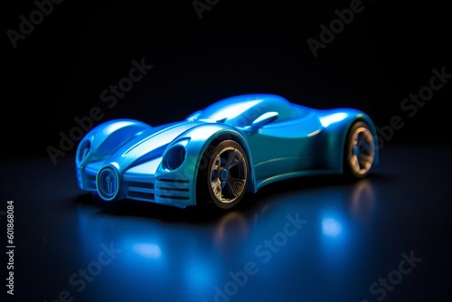 Innovative Studio Shot of 3D Printed Toy Car Concept, Generative AI © avrezn
