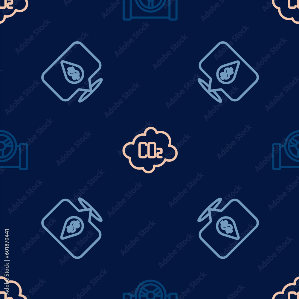 Set line Oil pipe with valve, drop dollar symbol and CO2 emissions in cloud on seamless pattern. Vector Set line Oil pipe with valve, drop dollar symbol and CO2 emissions in cloud on seamless pattern. Vector