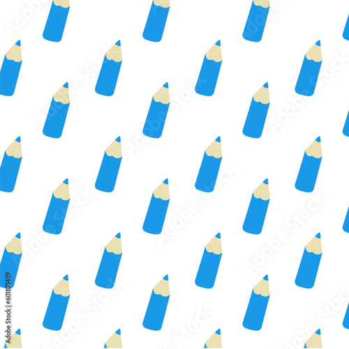 pencils blue colored to draw children's pattern