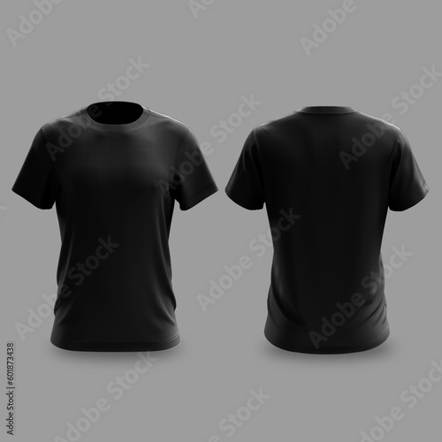 black t shirt PSD mockup 3D