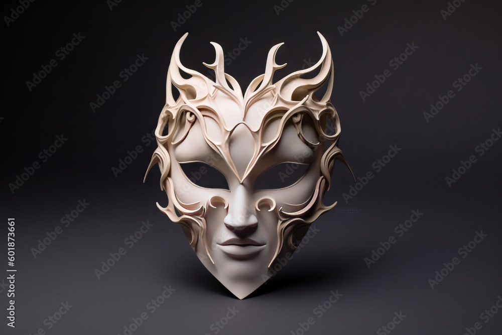 Stunning Venetian Mask Concept in 3D Printing Studio, Generative AI