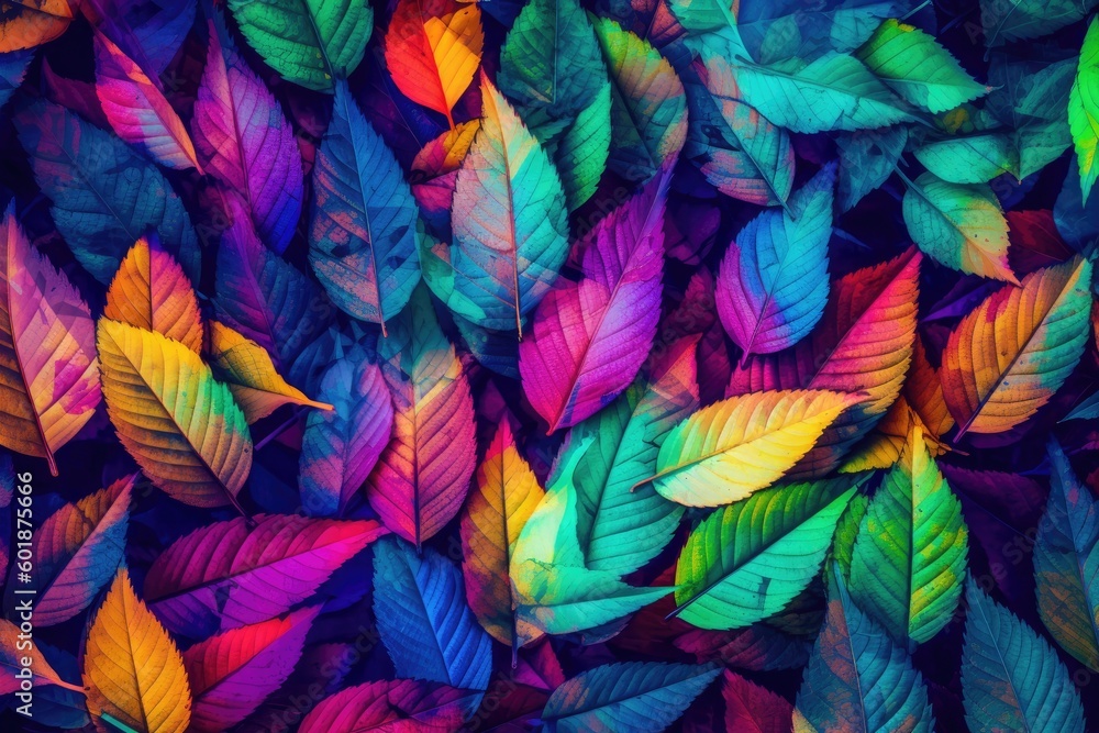 colorful autumn leaves falling in the air Generative AI colorful autumn leaves falling in the air Generative AI