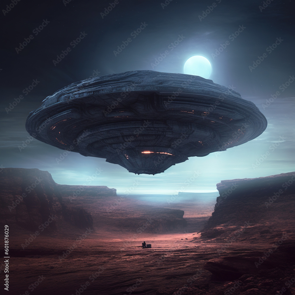 Mysterious ancient alien spaceship discovered on a barren rocky moon ...
