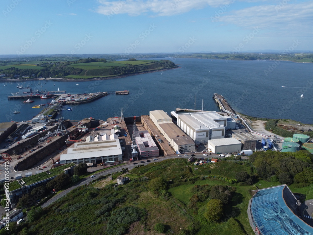 Obraz premium barge under repair in falmouth harbour