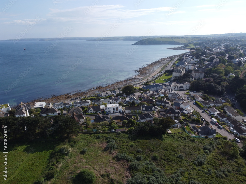 Falmouth harbour cornwall england uk from the air 
