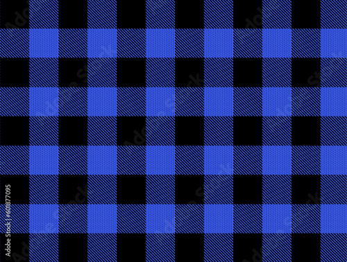 Fototapete blue and black plaid vector repeating pattern swatch seamless stitching fabric t