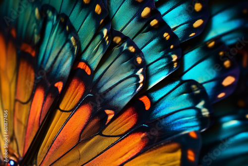 Close-up of a vibrant Swallowtail butterfly's wings made with generative ai