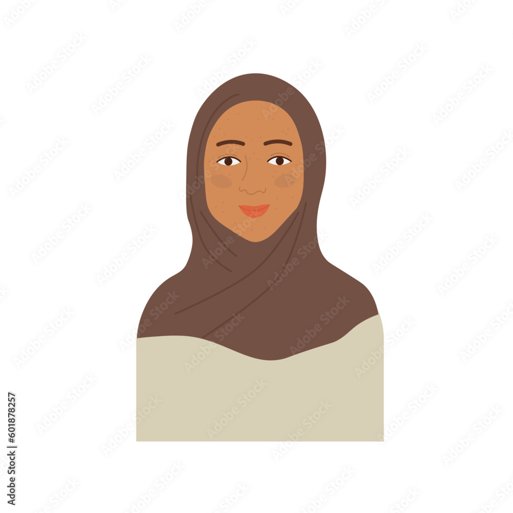 Muslim woman in hijab. Portrait of a young arab woman in traditional ...