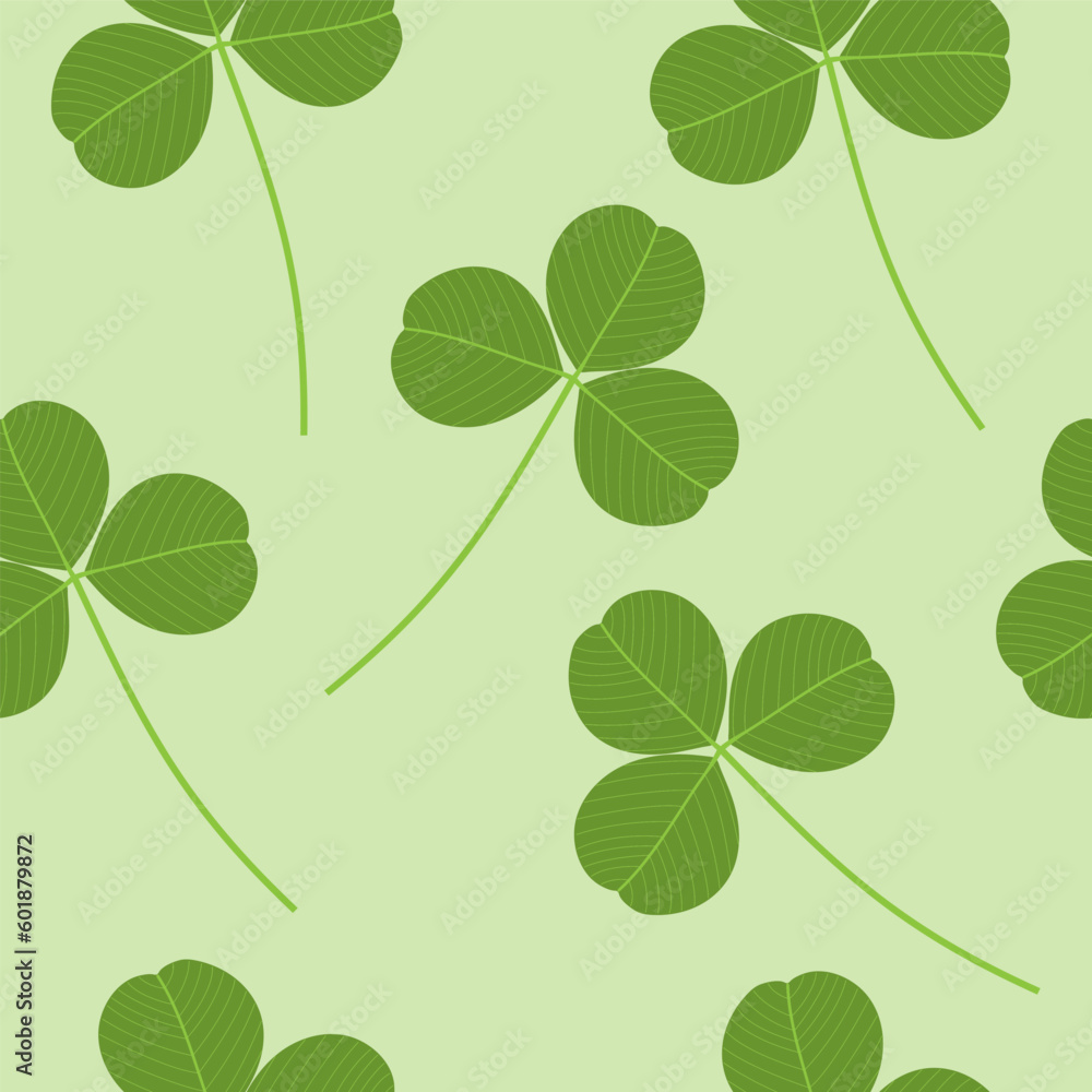 Obraz premium Seamless pattern with clover. Clover leaves on a green background.