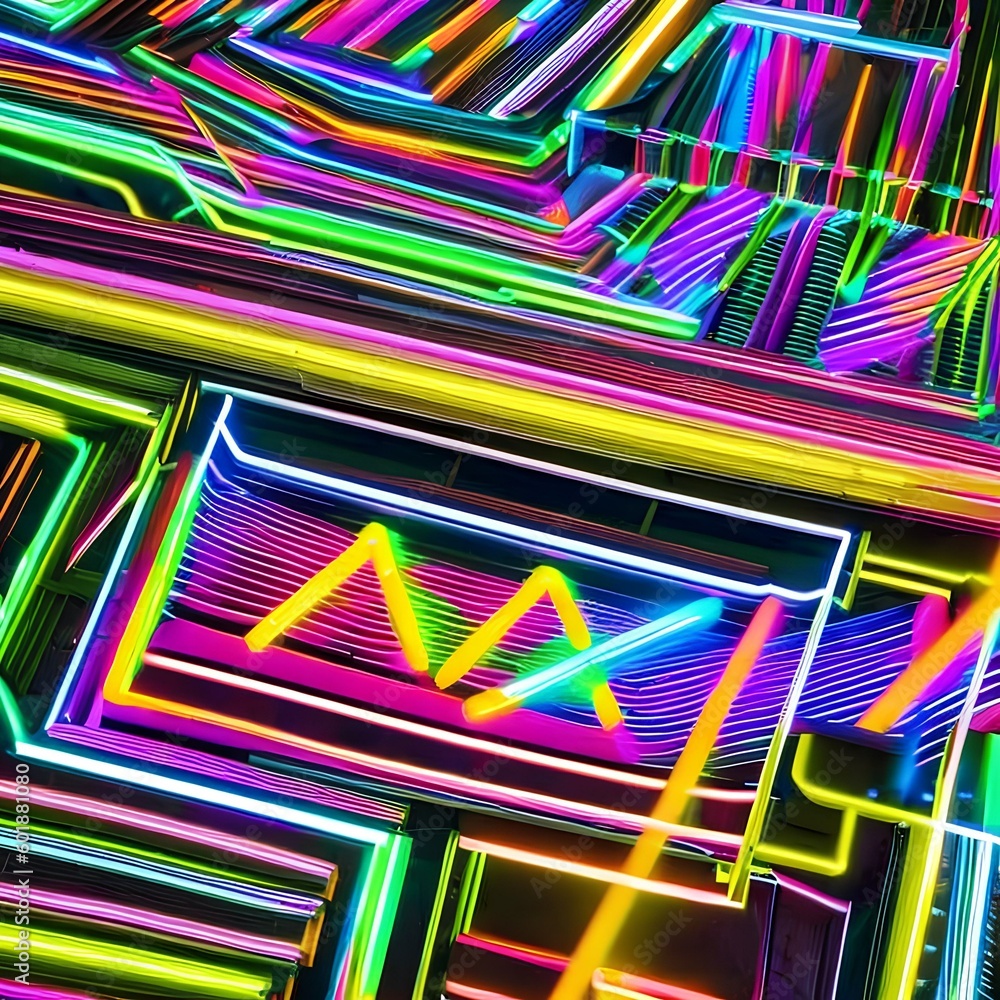 171 Neon Lights A vibrant and electric background featuring neon