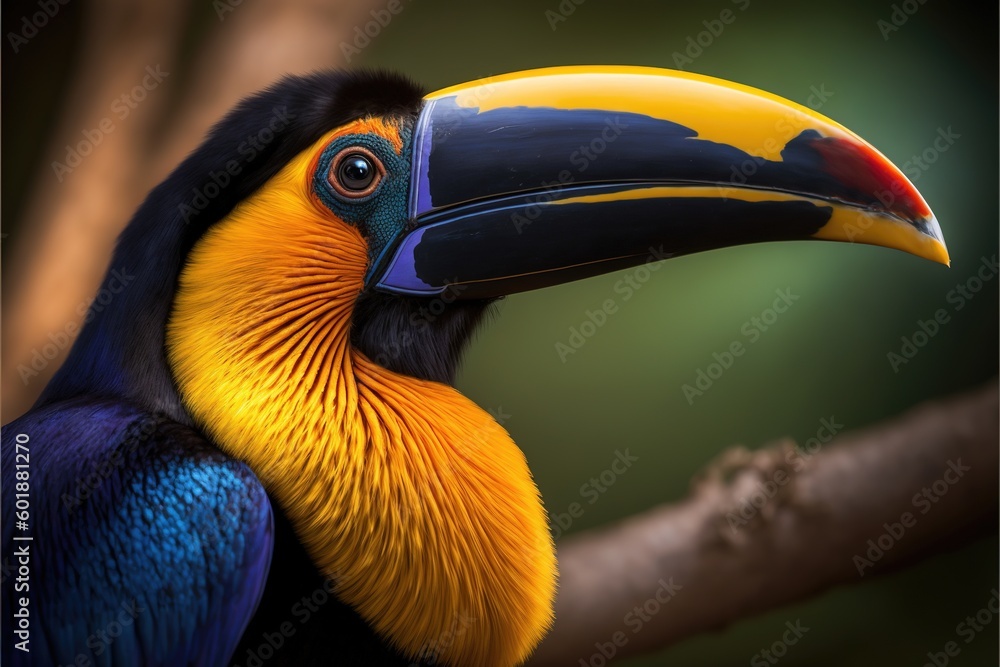 Naklejka premium toucan in the jungle, generative ai