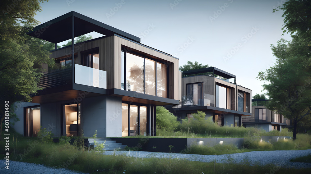 Fototapeta premium Beautiful Houses of Modern Architecture
