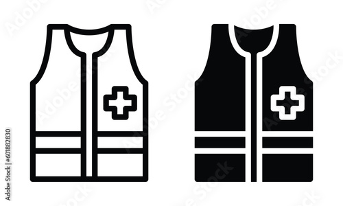 Volunteer vest icon with outline and glyph style.