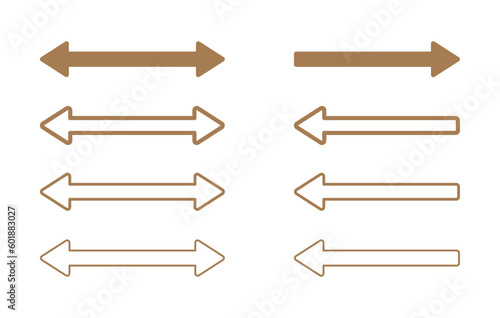  Double arrow vector icons. Two sided vector symbols set