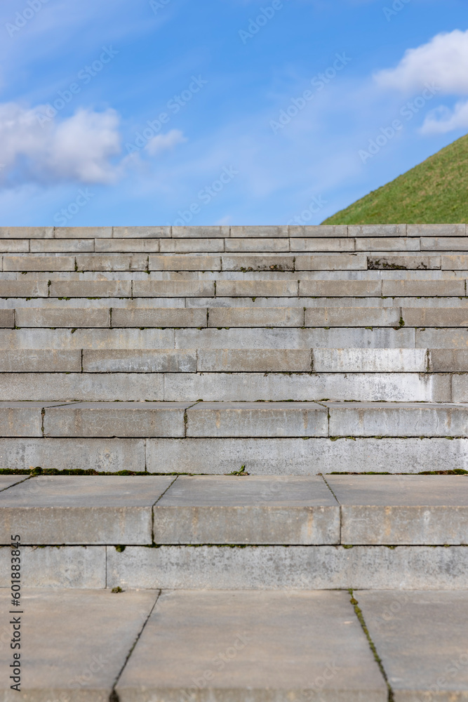 new concrete staircase in the park, details new concrete staircase in the park, details