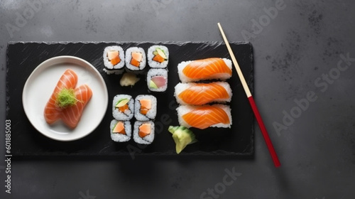High end sashimi and Sushi ,generative ai