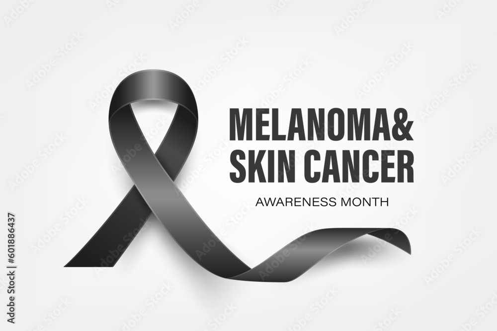 Melanoma, Skin Cancer Banner, Card, Placard with Vector 3d Realistic