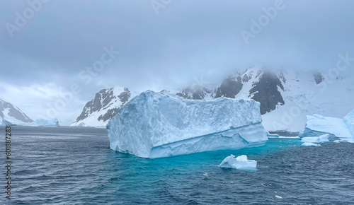 Antarctica landscape showing glaciers and climate change
