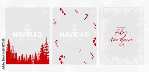 postales para año nuevo y navidad 2024, new year 2024 postcard, chrismas, vector