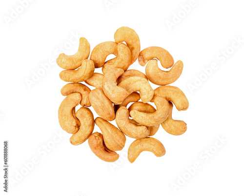 Close up cashew nuts isolated on transparent png