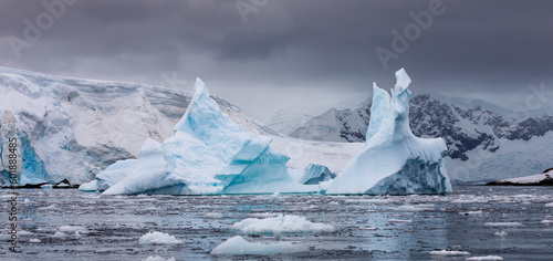 Antarctica landscape showing glaciers and climate change