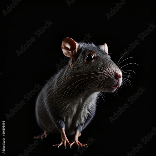 rat on black background