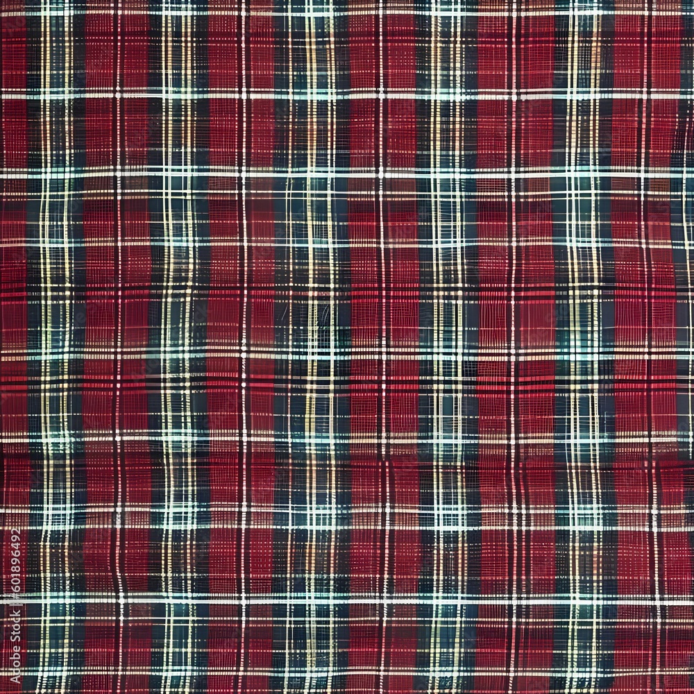 Fototapeta premium 211 Tartan: A classic and timeless background featuring tartan pattern in bold and muted colors that create a traditional and cozy atmosphere4, Generative AI