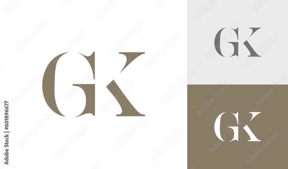 Letter GK initial monogram logo design Letter GK initial monogram logo design
