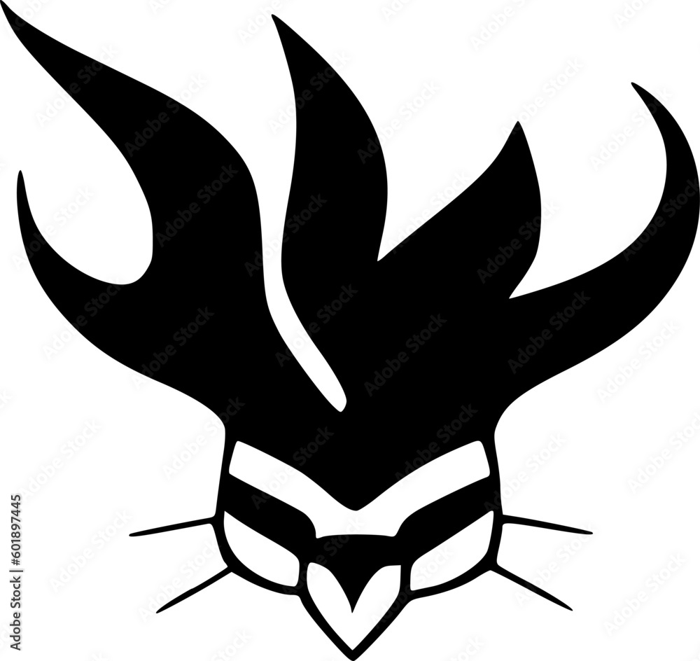 Obraz premium black cute cartoon icon