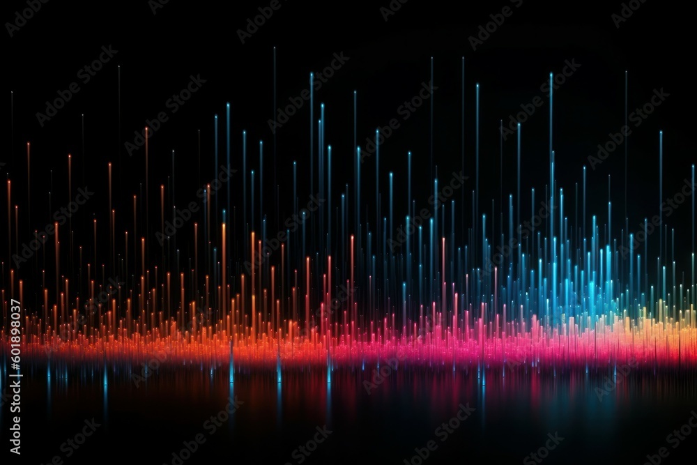 Spectrum neon lights abstract background. Futuristic parallel lines. AI generated, human enhanced Spectrum neon lights abstract background. Futuristic parallel lines. AI generated, human enhanced