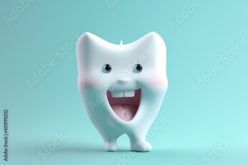smile dentist child dental blue dentistry smiling hygiene tooth care. Generative AI.