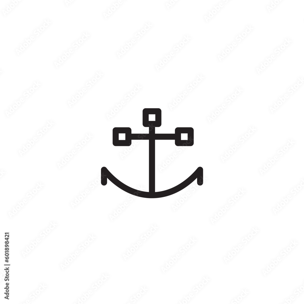 Fototapeta premium Sea Anchor Beach Outline Icon