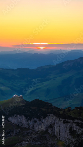 sunset in the mountains