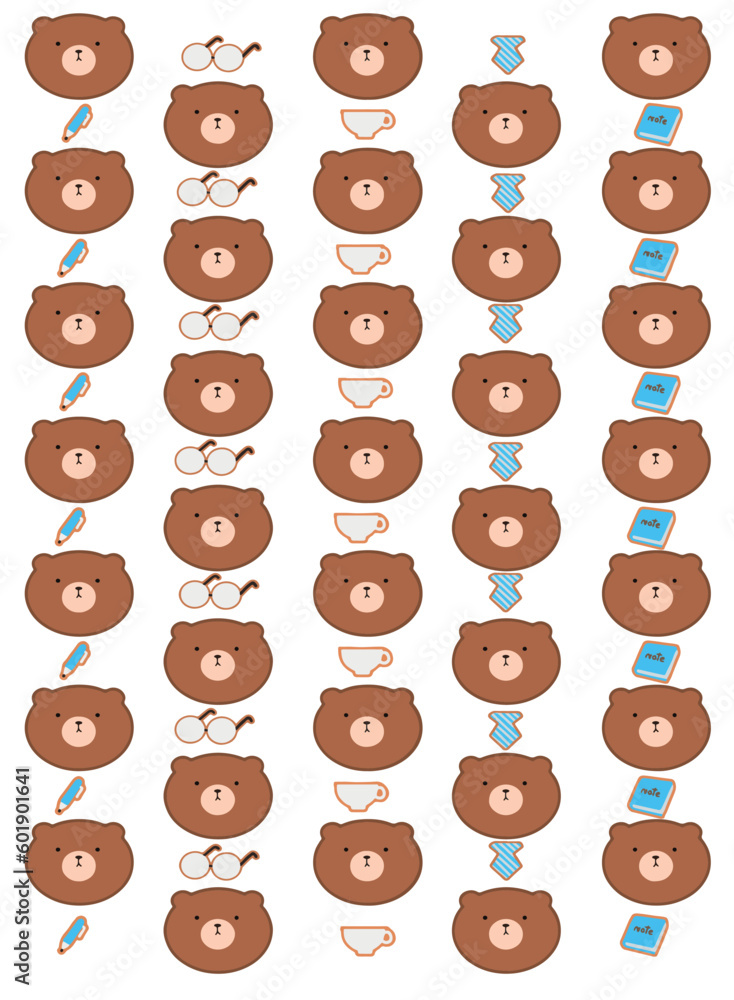 The bear face for pattern. The bear face for pattern.