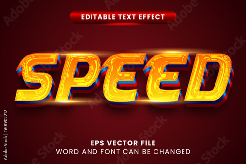 3d shiny speed vector text effect