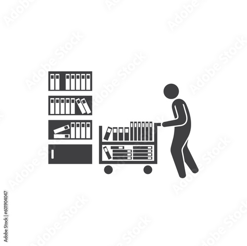 illustration of book trolley, vector art. 
