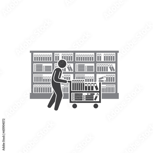 illustration of book trolley, vector art. 