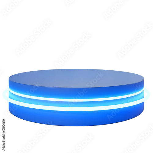 blue podium neon product show png