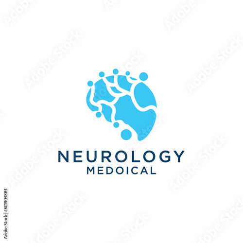 Brain Logo,symbol of freedom combination, flat design logo template, vector illustration