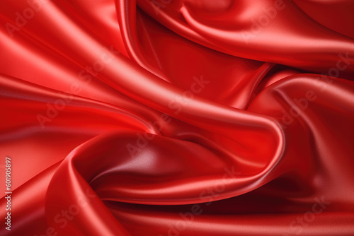 Red silk background, Ai generated