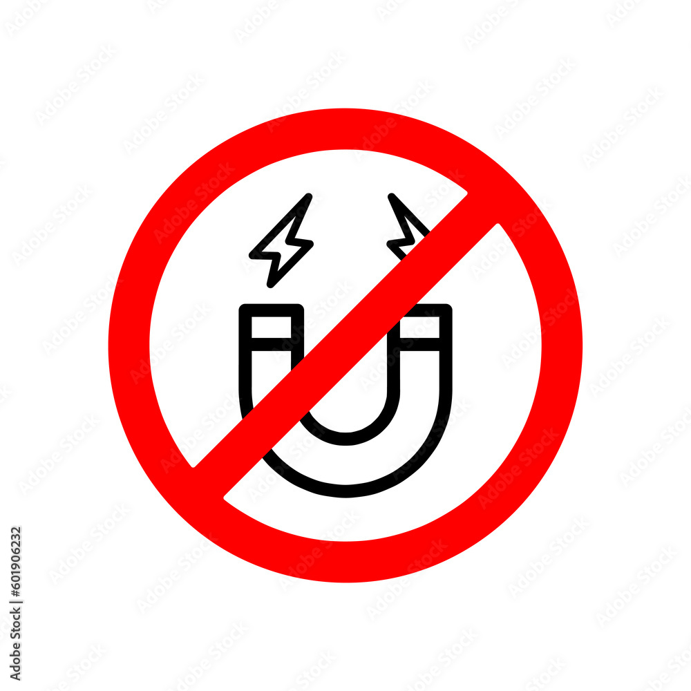 No magnet allowed sign. Vector illustration on white background..eps No magnet allowed sign. Vector illustration on white background..eps