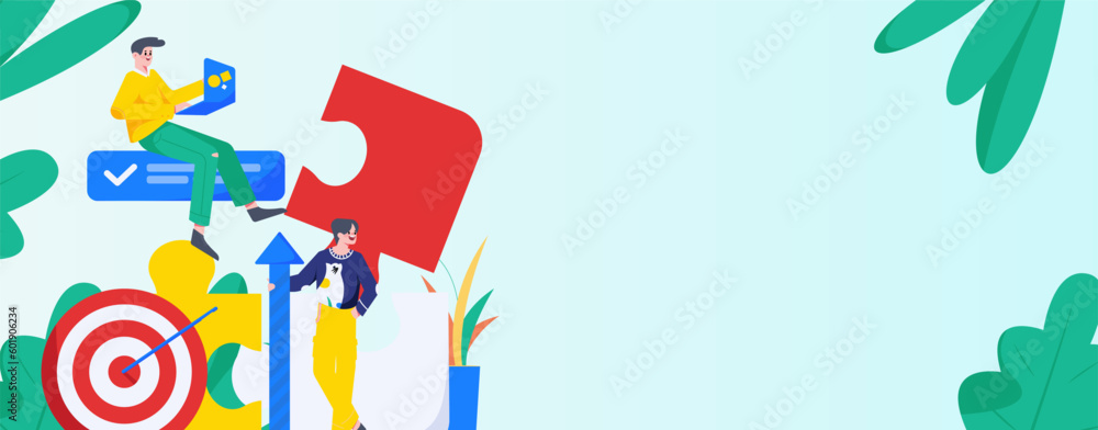 Marketing Planning Business People Flat Vector Concept Operation Hand Drawn Illustration
