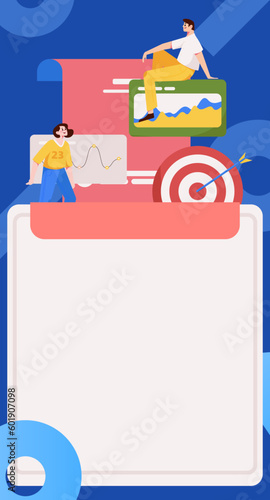 Marketing Planning Business People Flat Vector Concept Operation Hand Drawn Illustration

