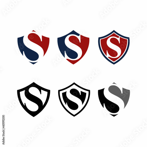 Set ikon perisai keamanan, logotype perisai keamanan . Simbol perisai keamanan. Ilustrasi vektor.